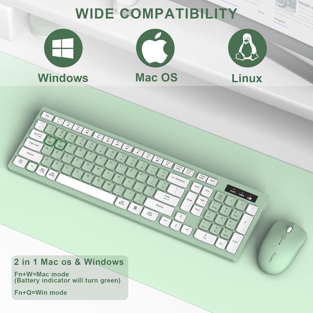 WILLGOO Wireless Keyboard and Mouse Combo